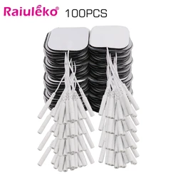 20/50/100Pcs 5x5cm Ems Nerve Muscle Stimulator Electrode Pads Gel Electrode Pads Tens Electrodes Physiotherapy Machine 2mm Plug