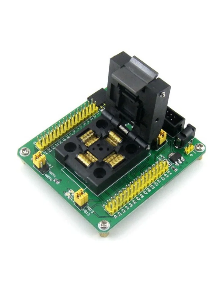 Yamaichi IC Test & Burn-In Socket With A Simple Board, Specifically Designed For STM32 Microcontroller In QFP64(0.5mm Pitch) Pac