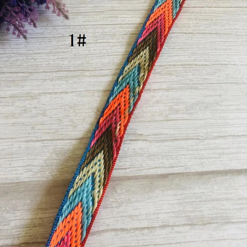 7Yards/lot  Wide 2.2cm Woven Jacquard Ribbon Geometric Figure For Straps Clothing Accessory ls-1265