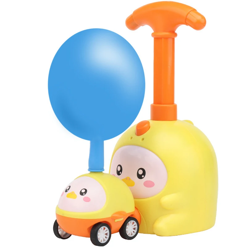 HOT-Power Balloon Car Toy Aerodynamic Fun Ball Car Hand Push Inflator Air Pump Vehicle Educational Gifts For Kids