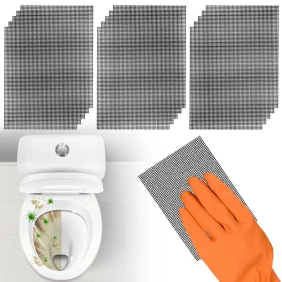 

Cleaning Screen, 5.5x4 Inch Upgraded Toilet Cleaner Hard Water 15PCS Toilet Ring Remover Abrasive Grit Mesh Pads for Bowls Grid