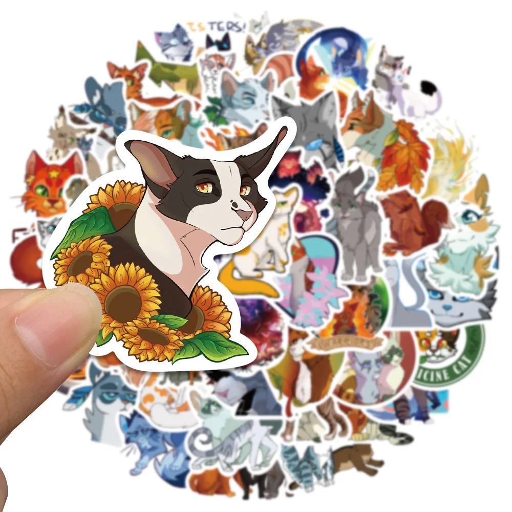 52PCS Warriors Cats Novel Anime Cartoon Graffiti Stickers Decals Stationery Laptop Fridge Suitcase Skateboard Phone Sticker