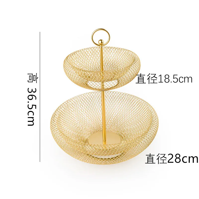 Metal Iron Fruit Tray Living Room Tea Table Multi-layer Fruit Basket Creative Household Snack Basket Multi-functional Fruit Rack