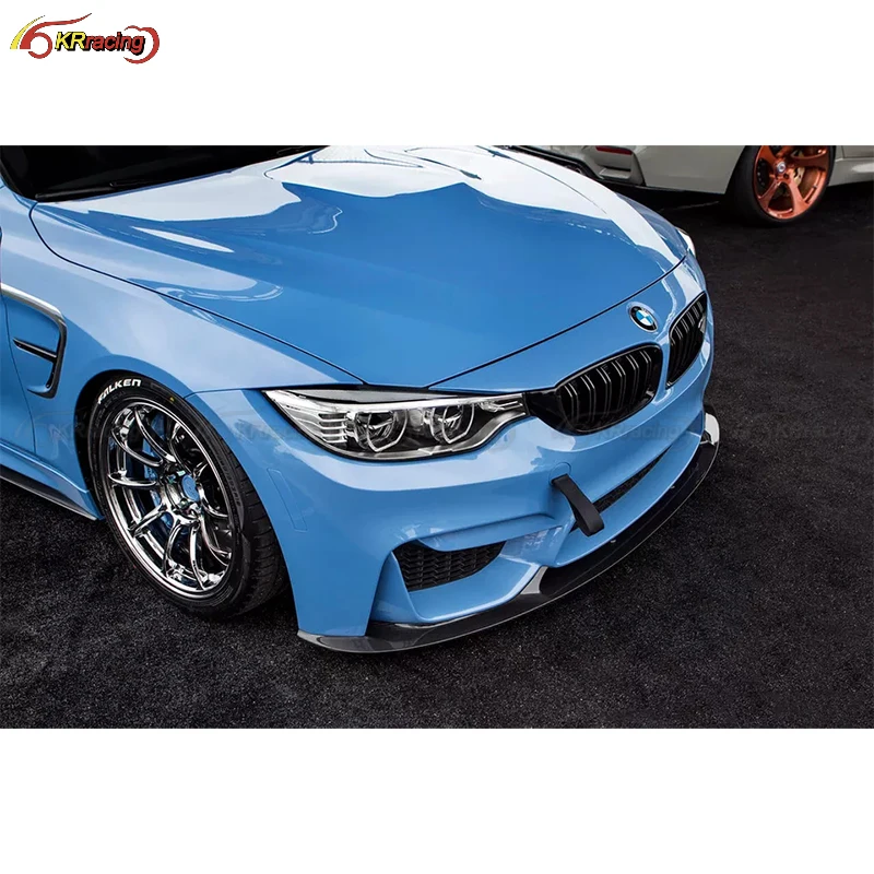 مناسبة لقطع غيار السيارات ثلاثية الأبعاد من ألياف الكربون مصد السيارة الأمامي الشفة BMW M3 M4 F80 F82 2015-2019