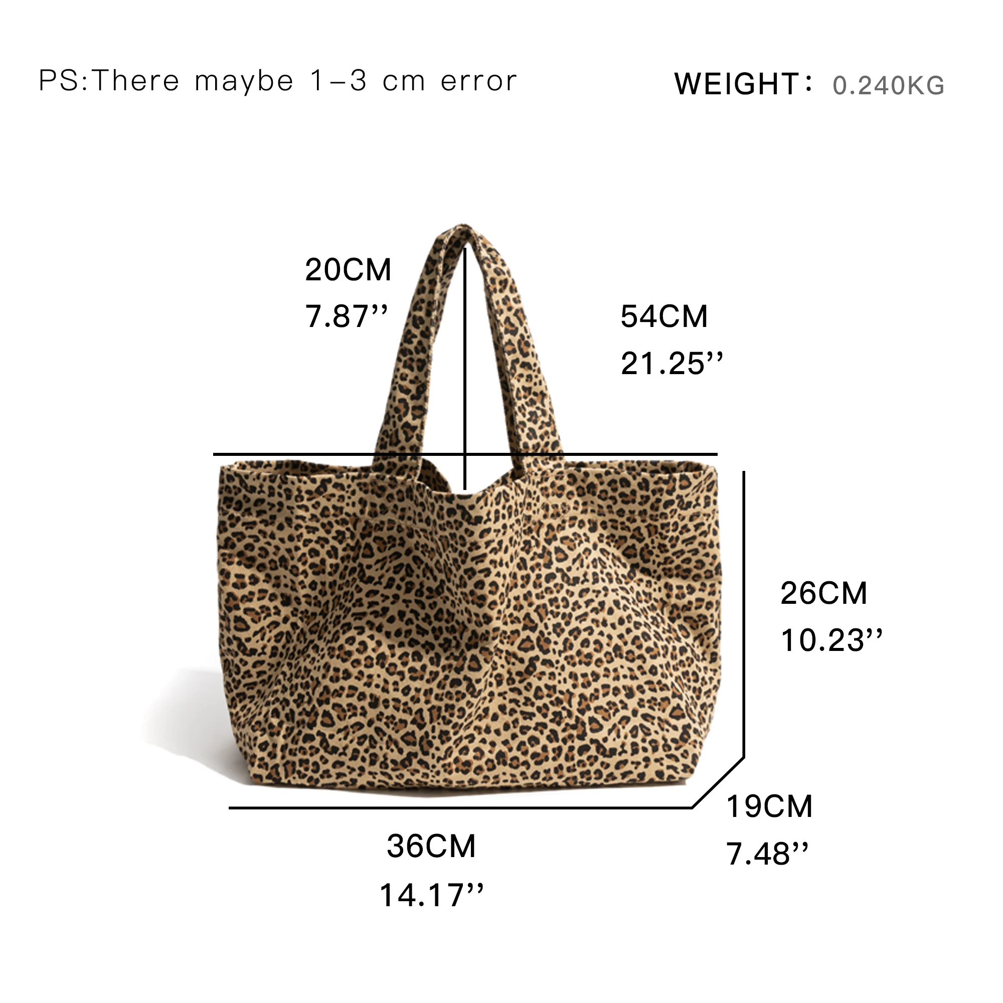 MABULA Leopard Tote Bag for Women Lightweight Canvas Large Shoulder HandbagTravel Beach Satchel Gift Shopping Purse