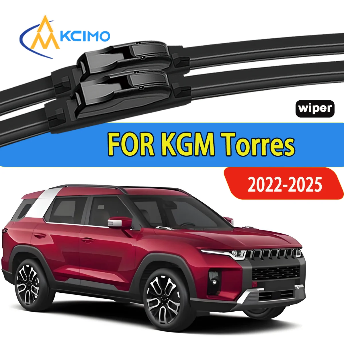 

2pcs Quality Windscreen Silent Black Car Rain Brush Suitable for KGM Torres 2022-2025 Front Windshield Auto Wipers Blade Brushes