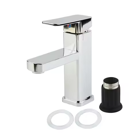 Chrome Bathroom Modern Basin Sink Mixer Tap Stainless Steel Hot And Cold Water Faucet Deck Mounted Bathroom Faucets