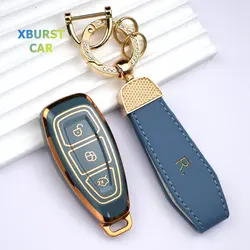 TPU Car Remote Shell Protector Fob Keychain For Ford Ecosport Kuga ST C-Max B-Max Focus 3 4 Mondeo MK3 MK4 Fiesta Key Case Cover