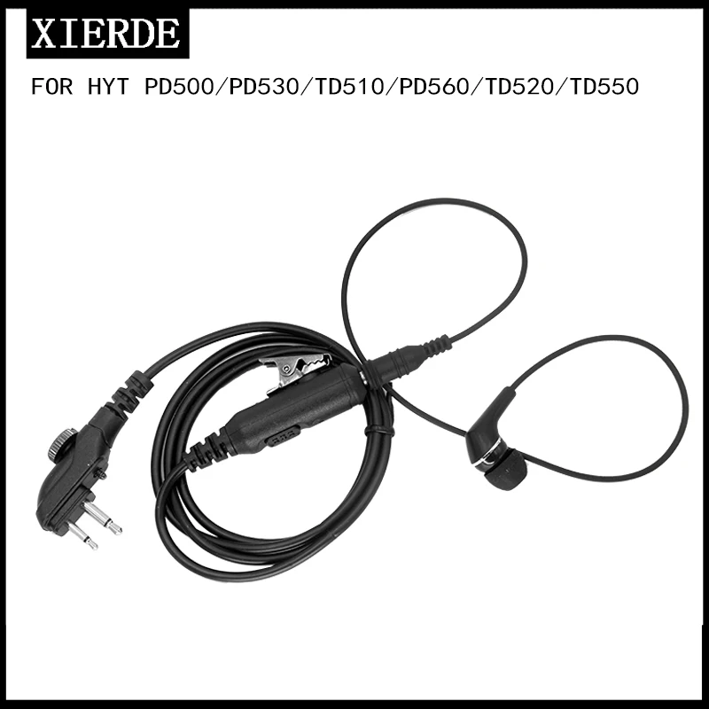 XIERDE For PD500 PD560 TD500 TD510 TD550 PD530 TD520 Two Way Radio Earphone Walkie Talkie PTT Mic Hook Earphone To 3.5mm Jack