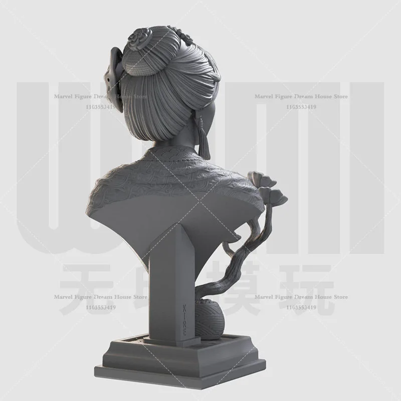 1/16 1/10 Scale Fox Mask Dancer Asian Monster Legends Nine-Tailed Fox DIY Self-assembled GK 3D Resin Un-panited White Bust Doll