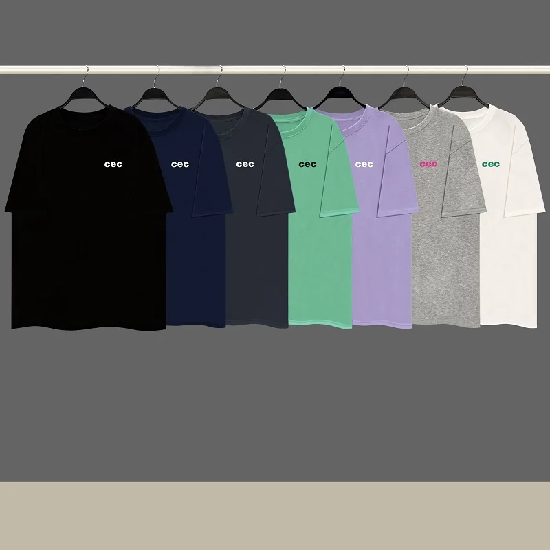 

Нишевая модная брендовая американская корейская версия, летняя свободная мужская футболка с короткими рукавами из чистого хлопка с принтом CE для мальчиков