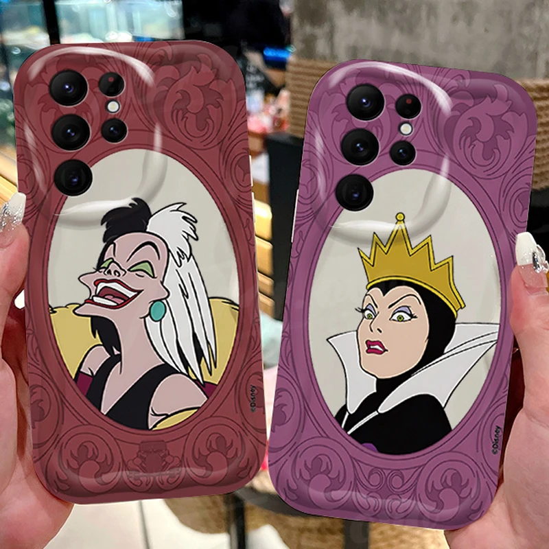 Disney Evil Queen 3D Wave Soft Case For Samsung Galaxy S24 Ultra S23 S22 Plus S21 S20 FE A25 A55 A35 A15 A05 A05S Silicone Cover