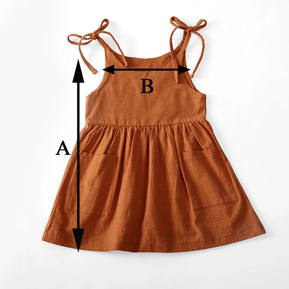 Kinder Mädchen Sommer Casual Kleid Solide Hosenträger Mit Tasche Nette Kleidung Für 2-6T Mädchen Prinzessin Hochzeit party Geschenk Kostüm – Detail 3
