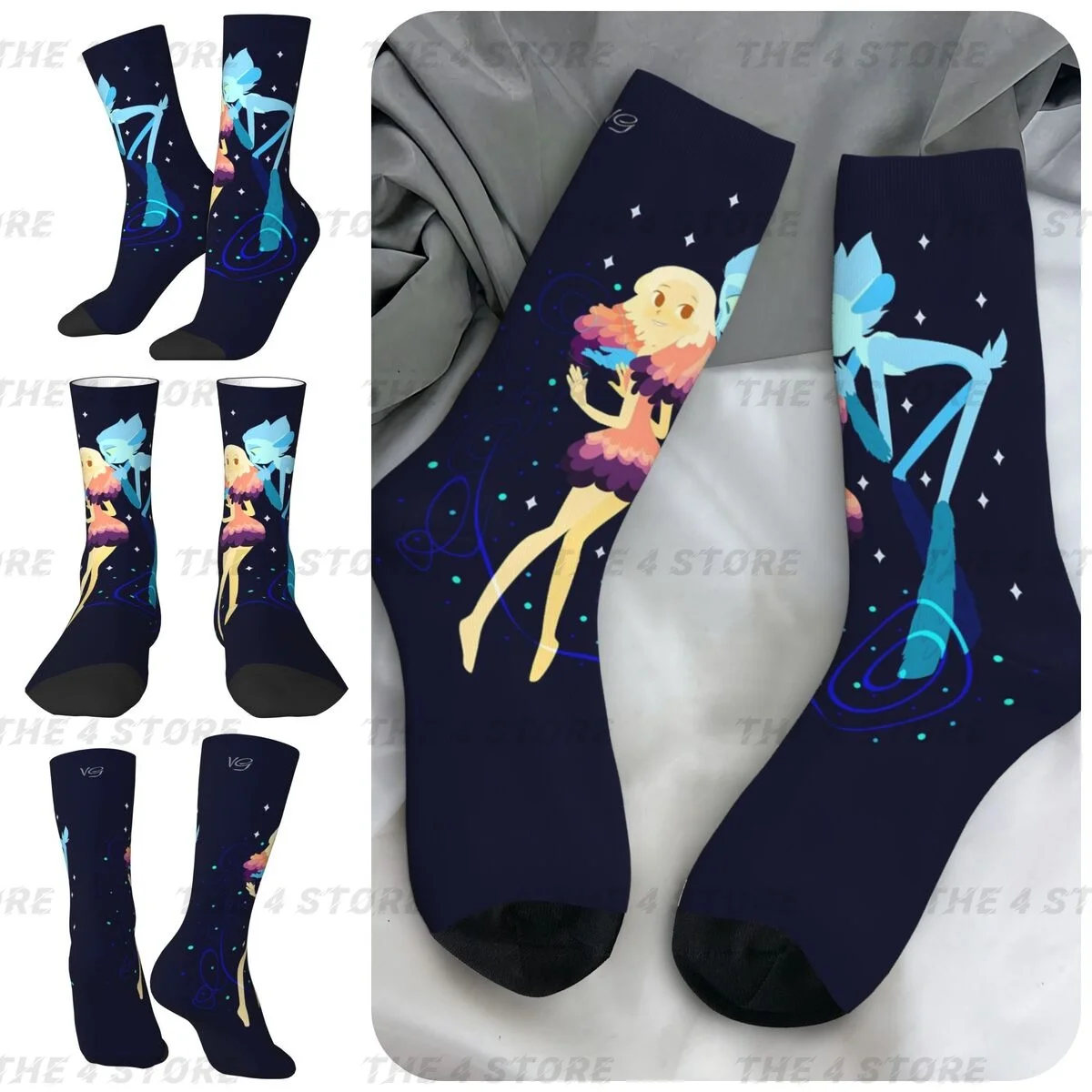 mune-le-gardien-de-la-lune-meias-estampadas-masculinas-e-femininas-de-fibra-de-poliester-de-alta-elasticidade