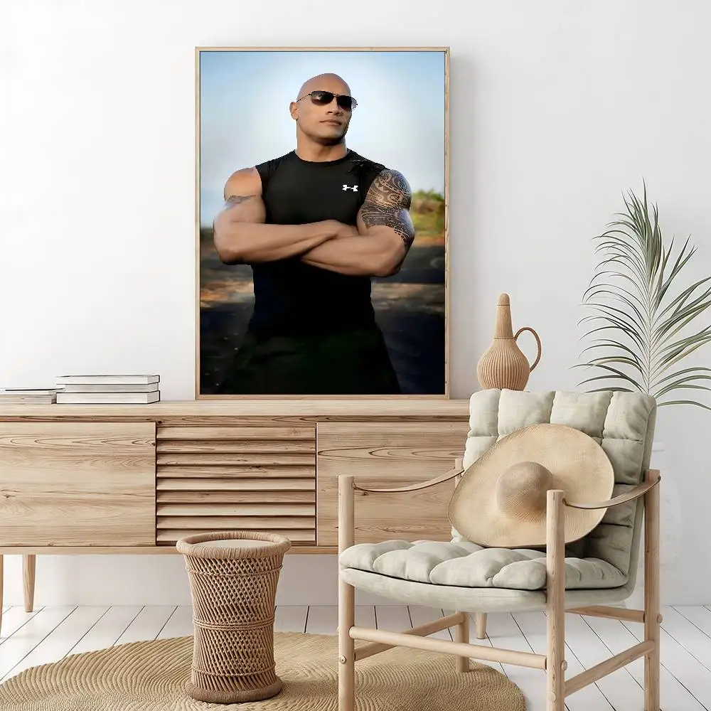 1 قطعة T-The R-Rock D-Dwayne جونسون أنيمي الملصقات لزجة الديكور اللوحة جدار الفن الأبيض كرافت ورقة جدار ديكور