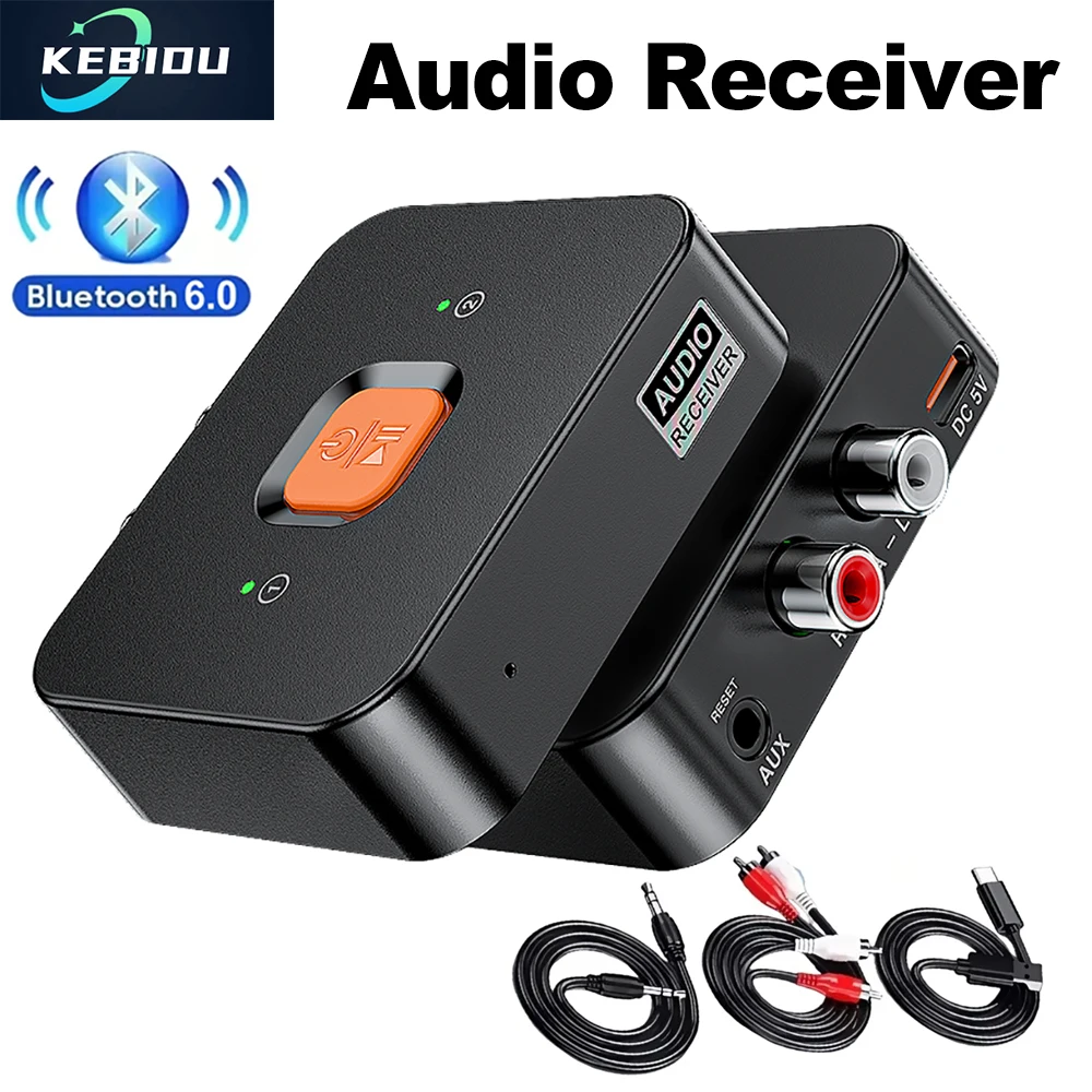

Bluetooth6.0 Receiver 3.5mm AUX Jack RCA Wireless Bluetooth Adapter Dongle Mic For Speaker Audio Receiver Amplifier Speaker Auto