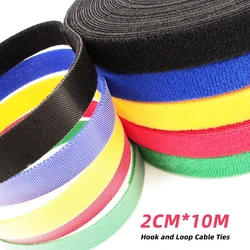 10m x 20mm in 1 Roll Reusable Cable Ties Double Side Hook and Loop Straps For Wires Cords Manage Wire Organizer