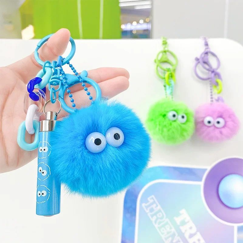 Jouet torche à main électrique Big Eye, pendentif porte-clés dessin animé, boule en peluche mignonne créative, pendentif de sac électroluminescent, comparateur de couleur