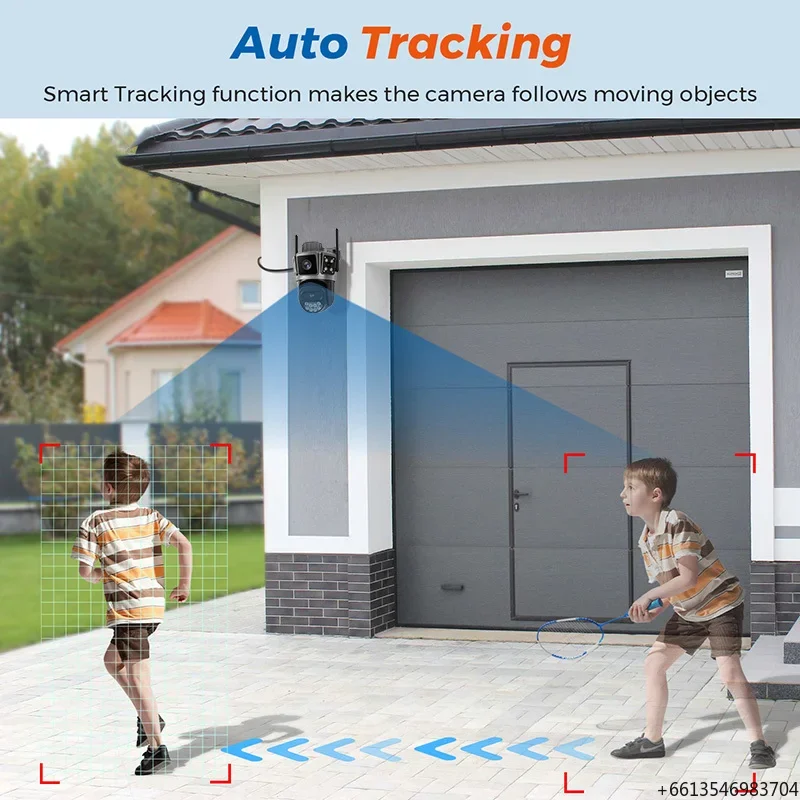10MP 5GHz WiFi Dual Lens Outdoor Security Camera AI Motion Detection Full Color Night Vision CCTV System Wistino