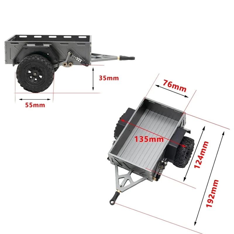 Metalowa dekoracja bagażnika samochodowego z przyczepą dla TRX4M TRX4-M 1/18 gąsienica RC części zamienne do samochodów akcesoria