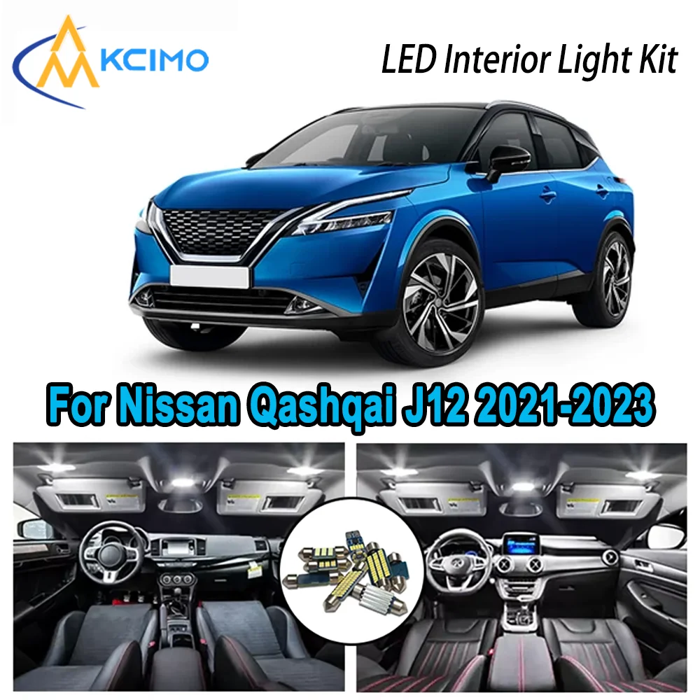 

High-Quality LED Interior Kit for Nissan Qashqai J12 2021-2023 2022 2023 Premium Error-Free Dome Map Trunk Automotive Lamps