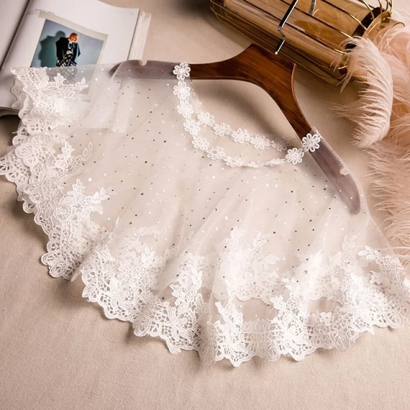 Baby Girl Lace Flower Sunscreen Cloak Child Wedding Cape Princess Pageant Birthday Dress Wraps Coat Top Baby Clothes 3-12Y