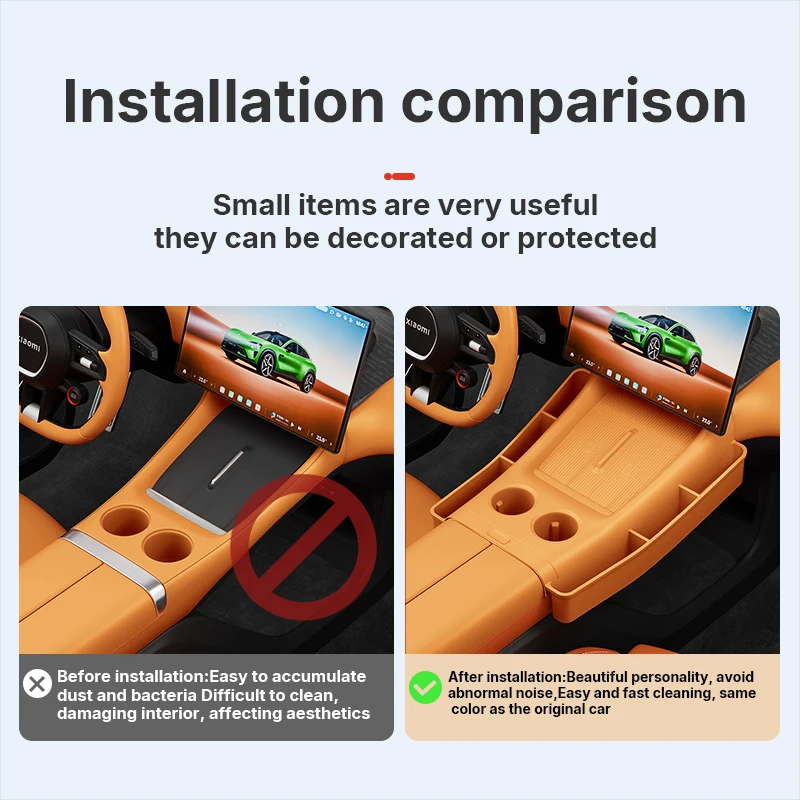 لوحة تحكم مركزية مخصصة حماية التخزين لشاومي Yu7 2025 2026 مسند الذراع المركزي صندوق مخفي حامل الكأس المنظم الداخلي #2