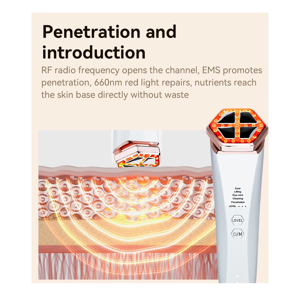 ハンドヘルドポータブルホームケア多機能ネックフェイスリフティングEMS LEDコールドプラズマ美容サロン機器フェイシャルローラー自宅用