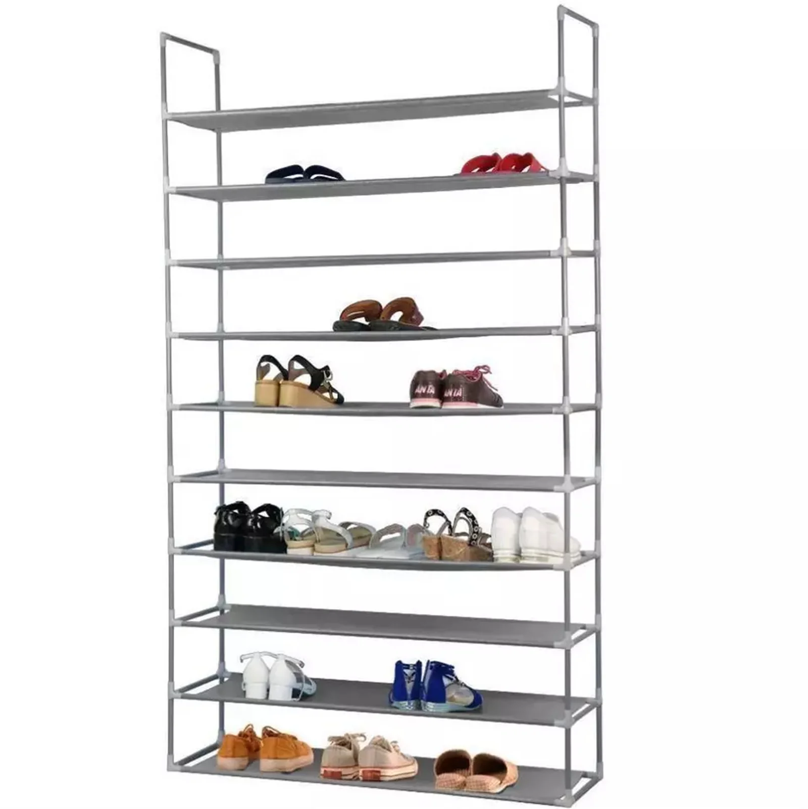 

10 Tier 50 Pair Shoe Rack Shelf Fabric Tier Space Saving Organizer Shelf Storage