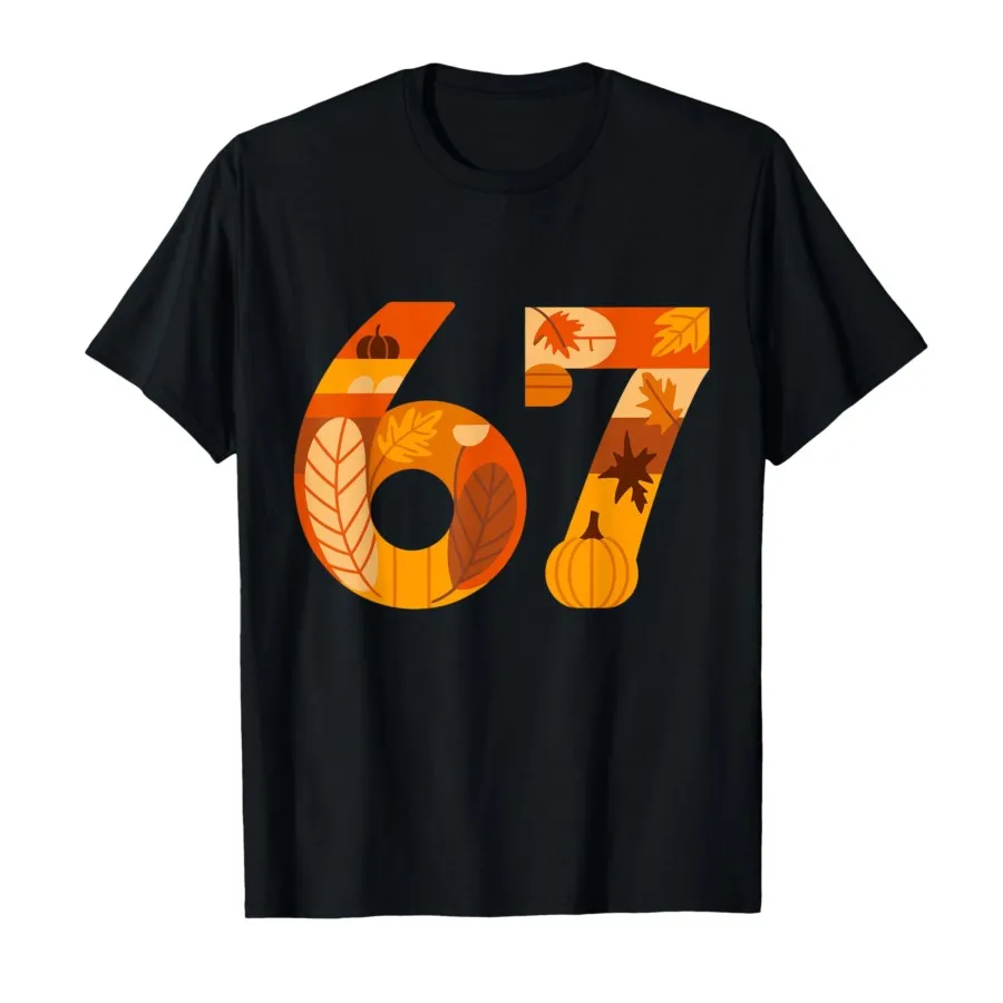 

Забавная футболка Six Seven 6 7, осенняя футболка с мемом на День Благодарения, номер 67 для мужчин и женщин, футболки из 100% хлопка, топы с короткими рукавами 1110-3