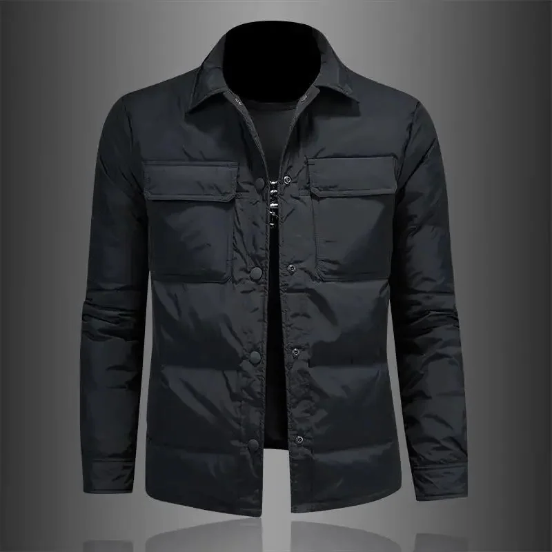 

Trendy Winter irt Cotton Jaet Men's Thiened Faionable Outerwear Haome Youth Coat Stand Fit Spring 2024