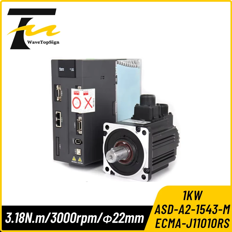 Delta 1KW Servo Motor Kit ASD-A2-1543-M ECMA-J11010RS 380V 3000rpm 3.18N.M 4.15A