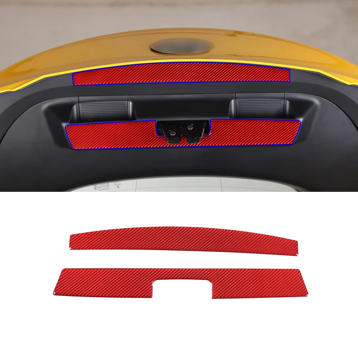 

For 2019-2022 Toyota GR Supra A90 Soft Carbon Fiber Car Styling Rear Door Trunk Switch Button Frame Cover Sticker Auto Parts