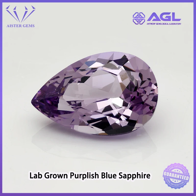 

Выполненный в лаборатории сапфир, драгоценный камень грушевидной огранки, фиолетовый, синий цвет, лабораторные сапфировые бриллианты для изготовления ювелирных изделий, сертификат AGL на выбор