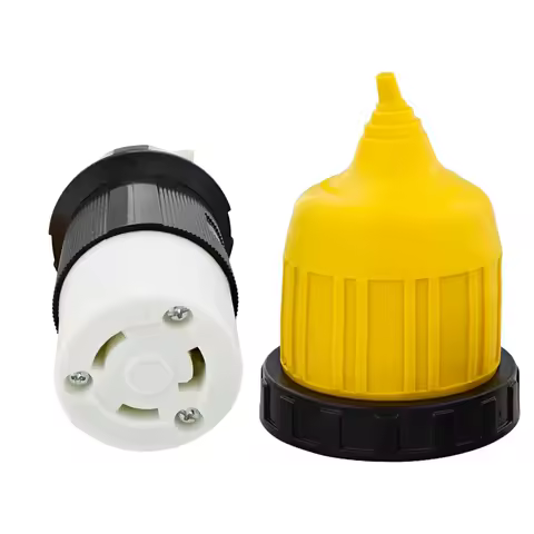 125V 30A L5-30R Female Power Plug Twist Locking Connector with Waterproof Cover For RV Camper Trailer Boat Caravan Motorhome Van