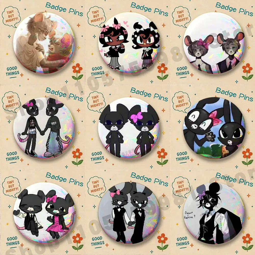 Twins At The Carousel R-Ratthew R-Rattina Badges Pins Button Custom Anime Role Old-school Brooches Cartoon Collar Gifts