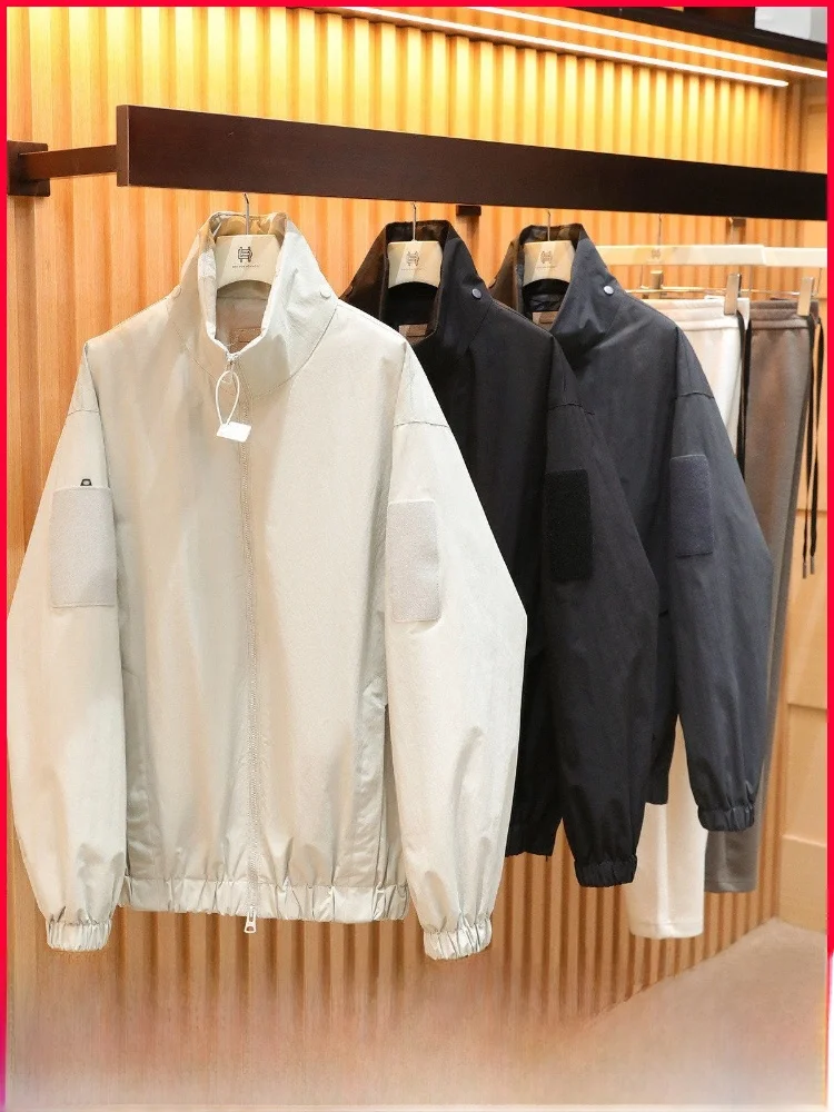 

Warm Casual Loose Fit Men's Cotton Jacket Autumn Winter Outdoor Windproof Stand Collar Zipper Closure Long Sleeve Cleanfit