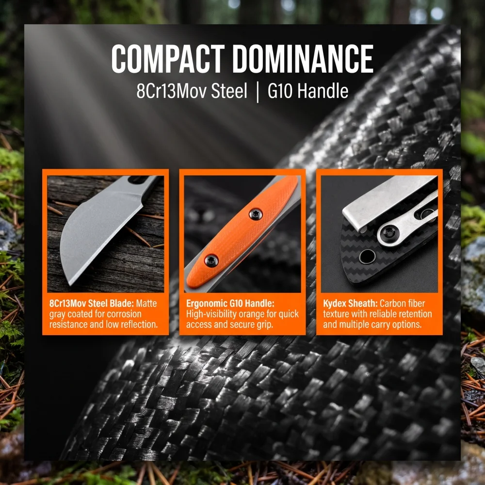 Lightweight Wilderness Adventure Camping Fishing Fixed Knives Portable Outdoor Climbing Mountaineering EDC Tools Daily Cutter
