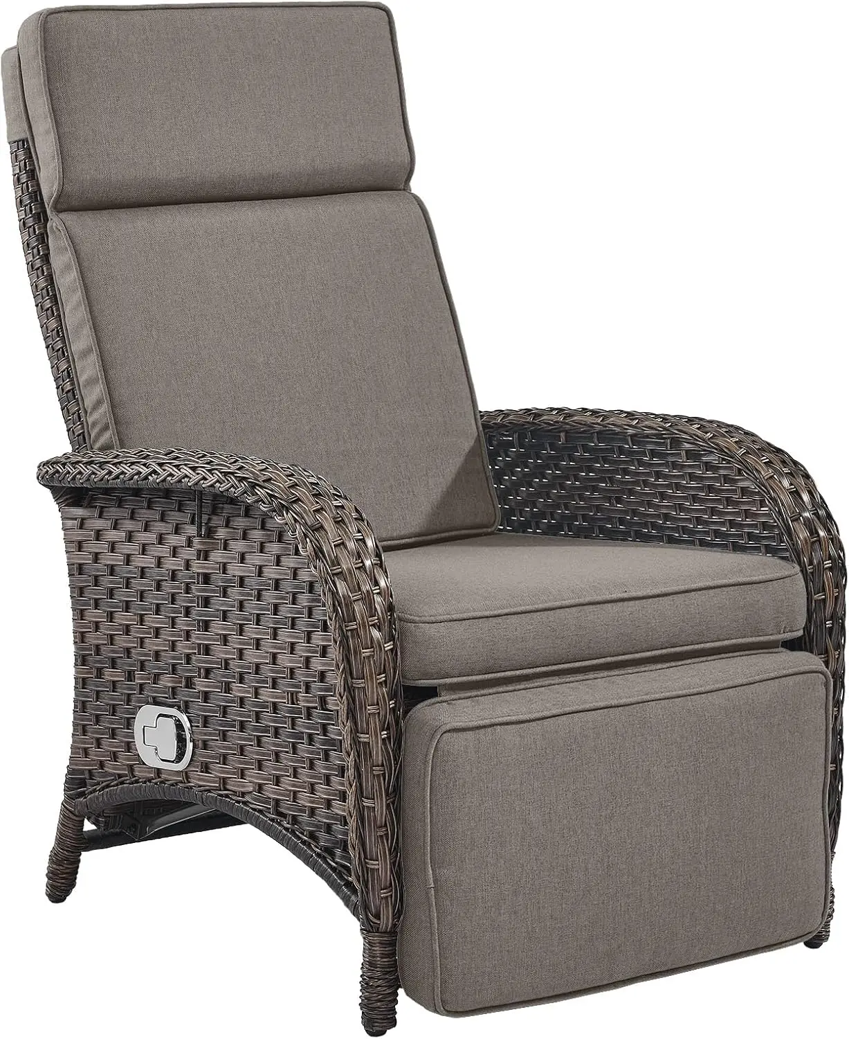 

Versatile Outdoor Recliner Chair - Reclining Patio Chair with Adjustable Backrest and Footrest, Outdoor for Pool Deck Brown