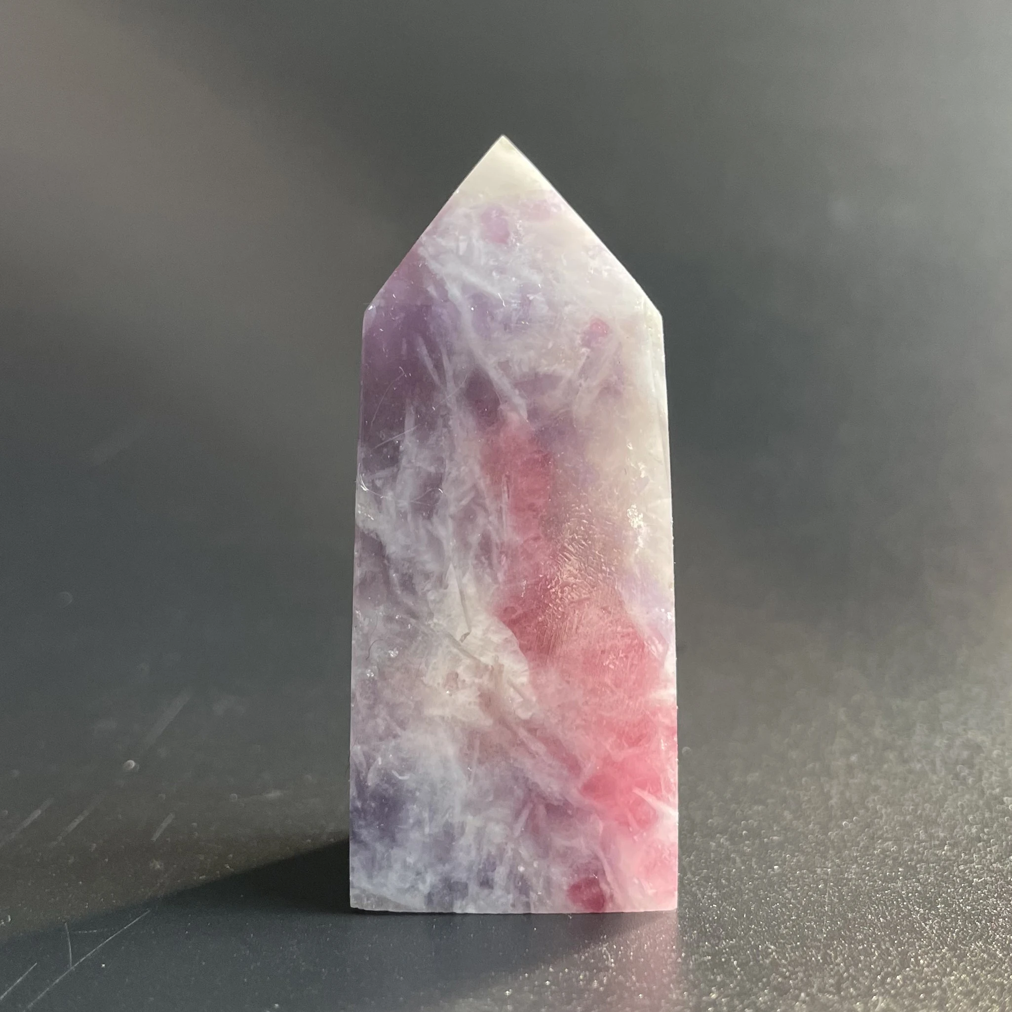 Natural Stone Unicorne Tourmaline And Mica Sheet Symbiotic Mineral Crystal  Tower Polished Quartz Wand Point Reiki Healing Gift