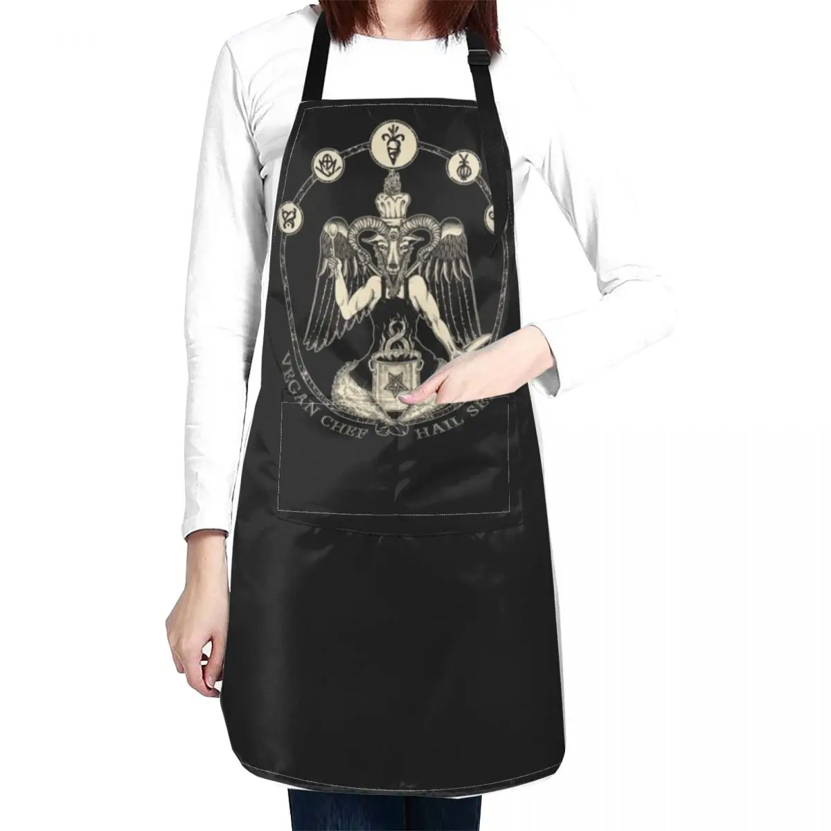 Vegan Chef Baphomet: Hail Seitan! Vegan Chef! Apron Sexy Woman Kitchens Apron