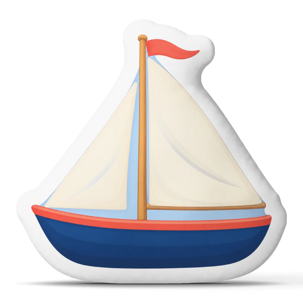 Sailboat Shaped Throw Pillow Nautical Coastal Cushion Stuffed Floor Pillow Sailing Home Decor Sofa Living Room Accent Gift