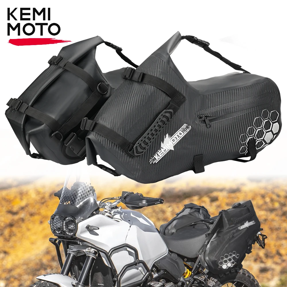 Motorcycle Side Bag 28L Waterproof Saddle Bag Universal for Most Adventure Sport Bike Panniers Bag for Ducati for Yamaha Tenere