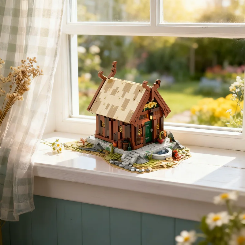 1394 детали MOC: Дом жителей Рохана, фэнтезийная средневековая приключенческая модель, конструктор, набор для творчества, мега-мини, большая культовая игрушка для фанатов, подарок