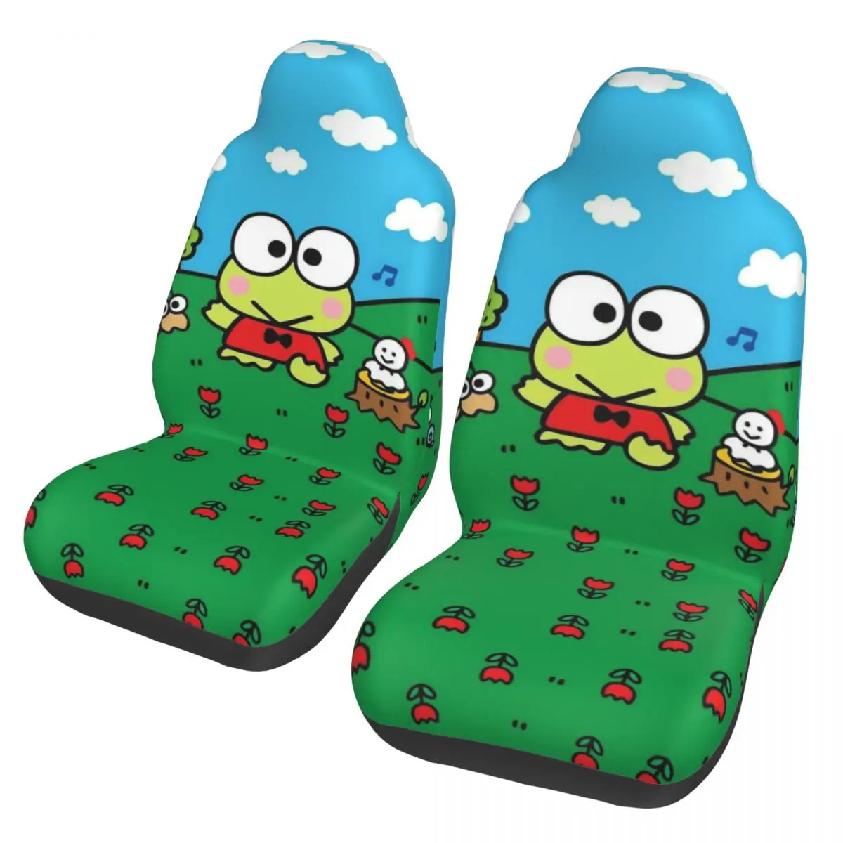 

Kero Kero Keroppi 2, чехлы на передние автомобильные сиденья для автомобилей, грузовиков, седанов, внедорожников, высококачественные автомобильные чехлы на сиденья