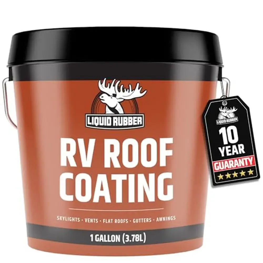 

White Roof Coating Sealant Reflective Repair RV Trailer Camper Waterproof Easy Apply Flexible Long Lasting Environmentally