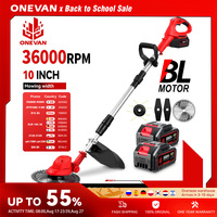 ONEVAN 10inch Brushless Electric Lawn Mower 36000RPM Cordless Grass Trimmer Cutter Garden Power Tool For Makita 18V Battery Pin