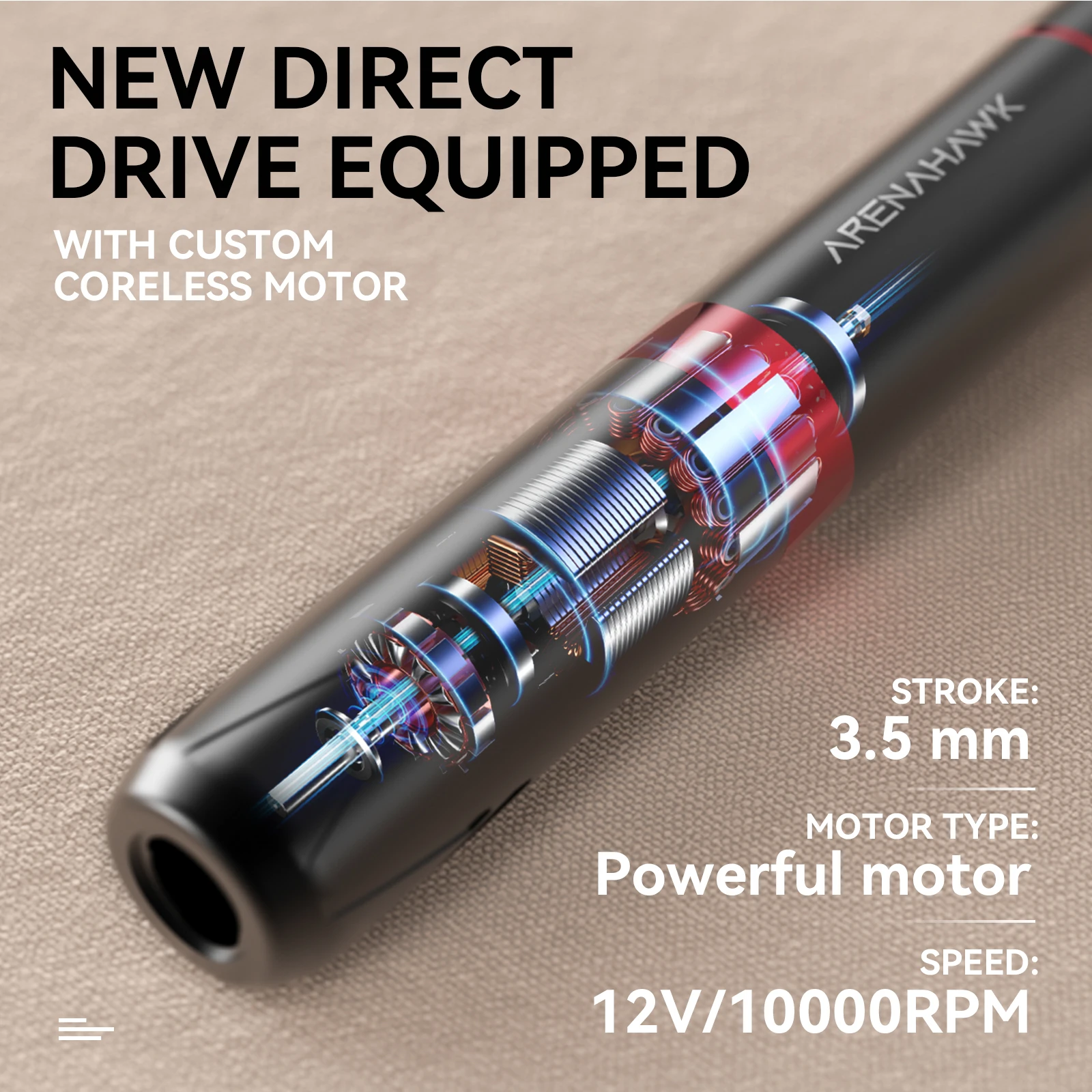 Macchina per tatuaggi, penna rotativa ricaricabile Dragonhawk Flow 2 per trucco e arte permanenti