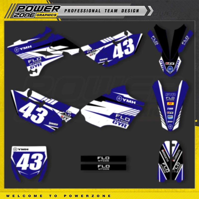 

PowerZone Custom Team Graphics Backgrounds Decals For 3M Stickers Kit For YAHAMA YZ85 2015-2021 85cc Number Name Costom 05