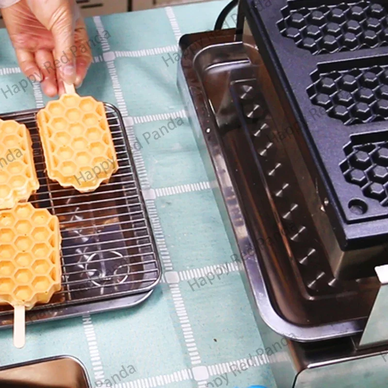 1400W Commercial Electricity Kitchen Waffle Machine Honeycomb Mold Shaped Non-stick Waffle Mould Bakeware Pancake Pan 220V